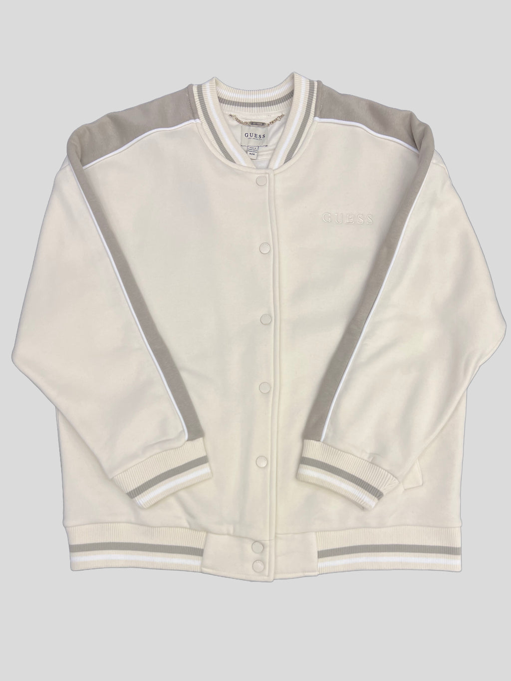 Chaqueta Varsity Guess Log bordado ’beige/cream’