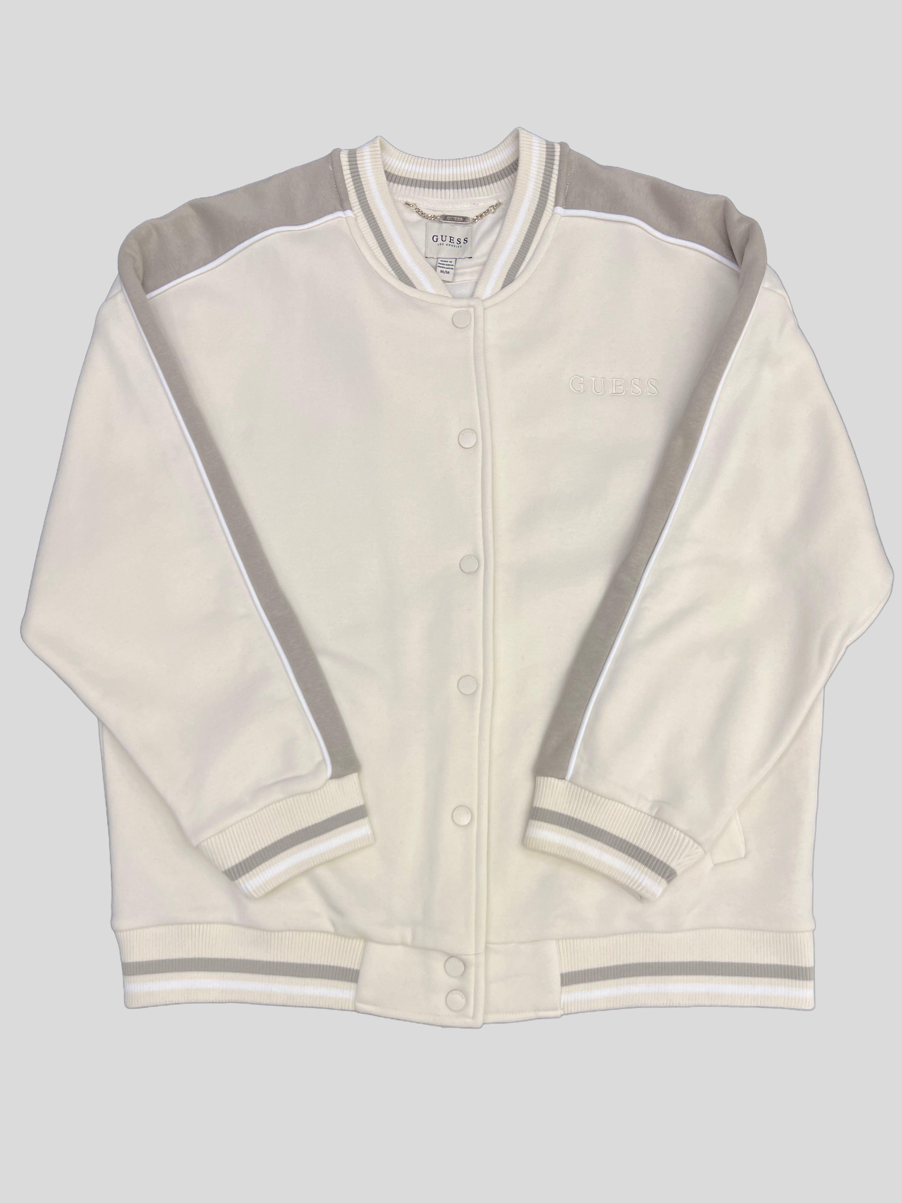 Chaqueta Varsity Guess Log bordado ’beige/cream’
