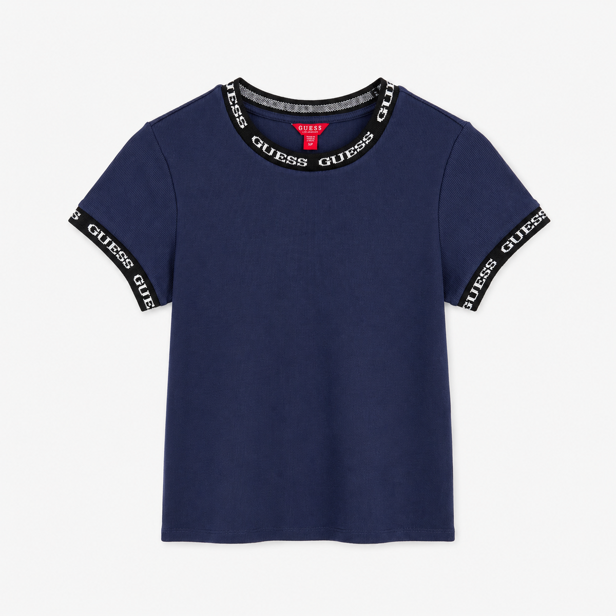 Polera Guess C/detalles blancos en manga ‘azul’