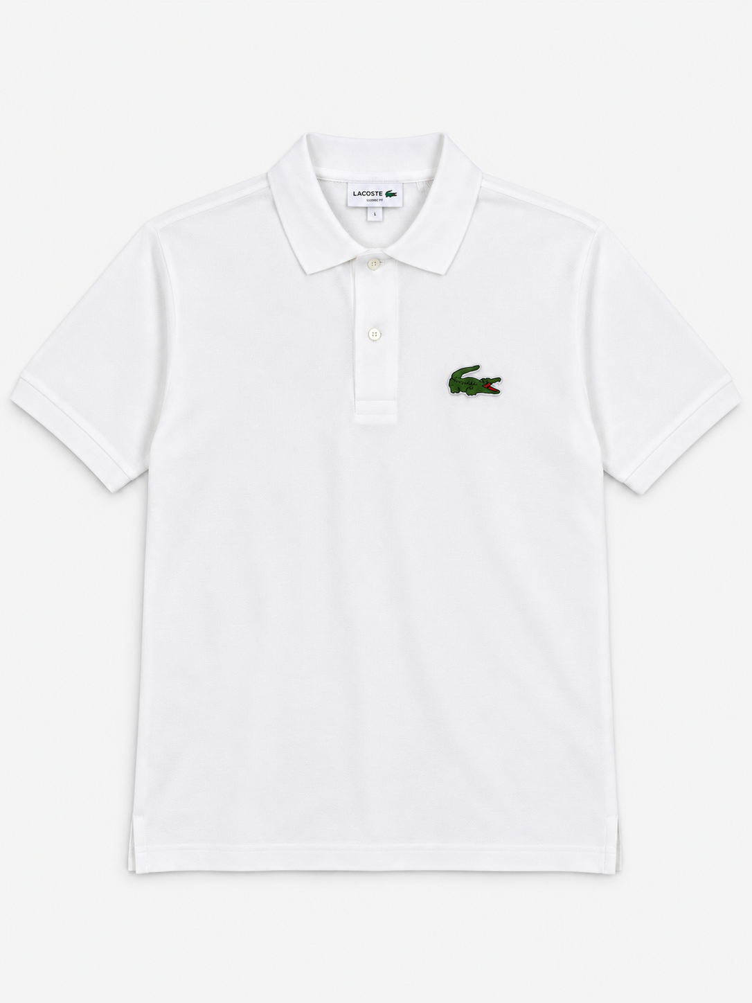 Polera Polo Lacoste logo Rug 'blanca'
