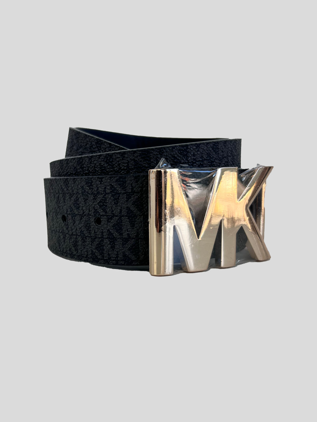 Cinturón Michael Kors MK gold /reversible ‘negro/c/patrones’