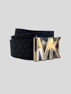 Cinturón Michael Kors MK gold /reversible ‘negro/c/patrones’