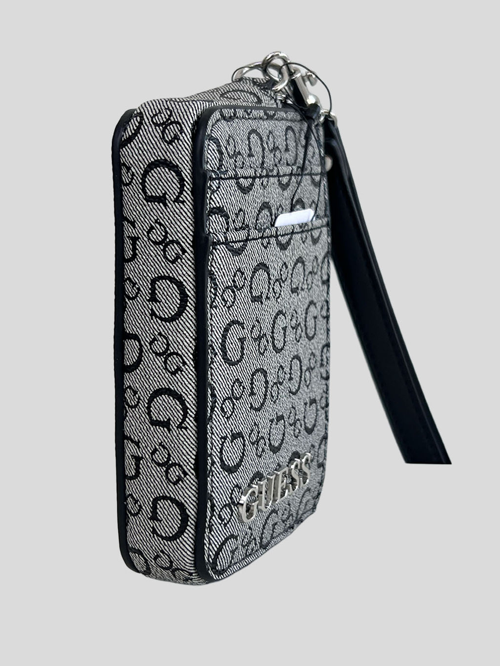 Tarjetero Guess C/cierre Letter Logo Monograma ‘Gris/Negro’