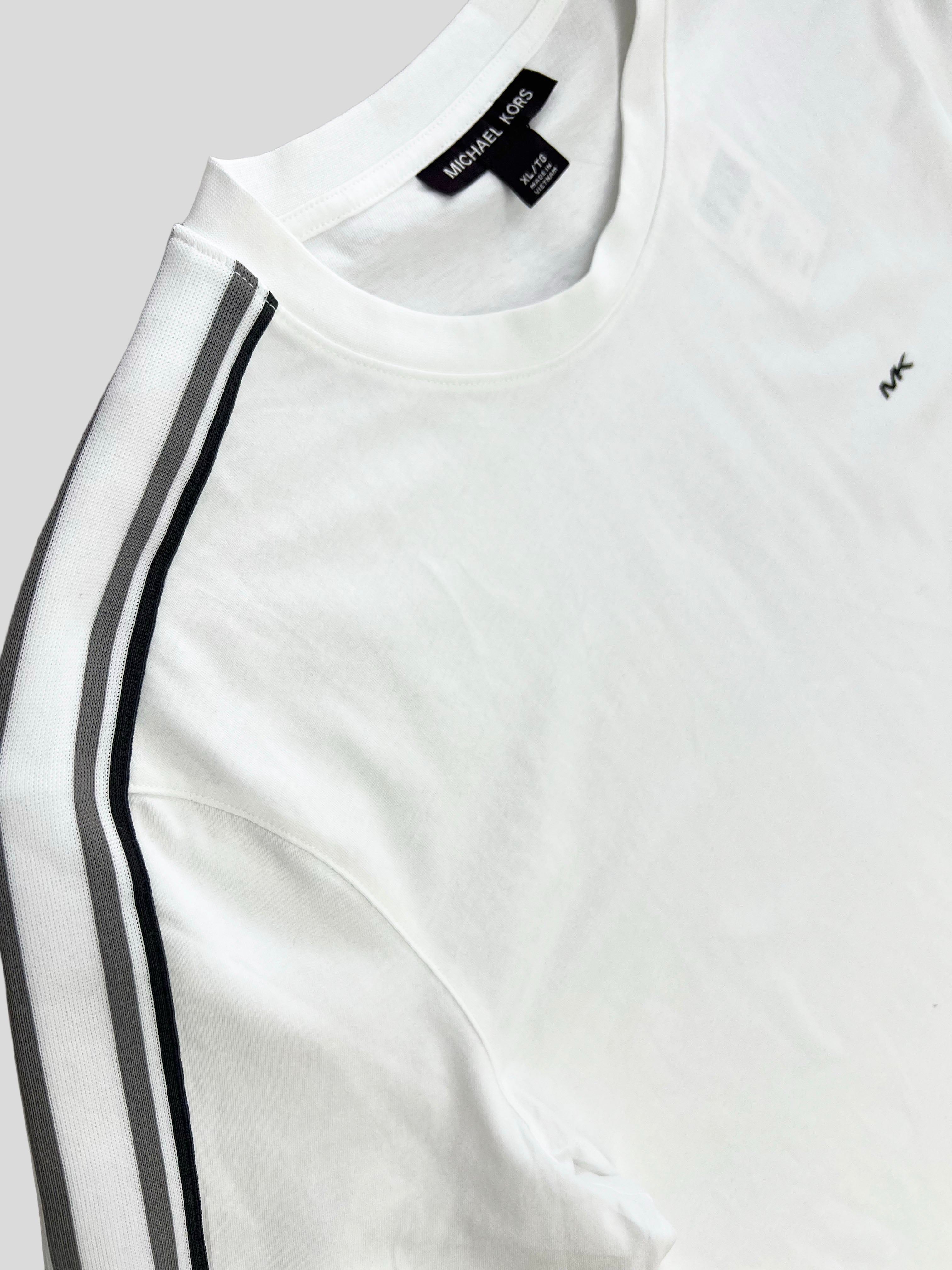 Polera Michael Kors Mk diseño lineal en Hombros ‘Blanca’