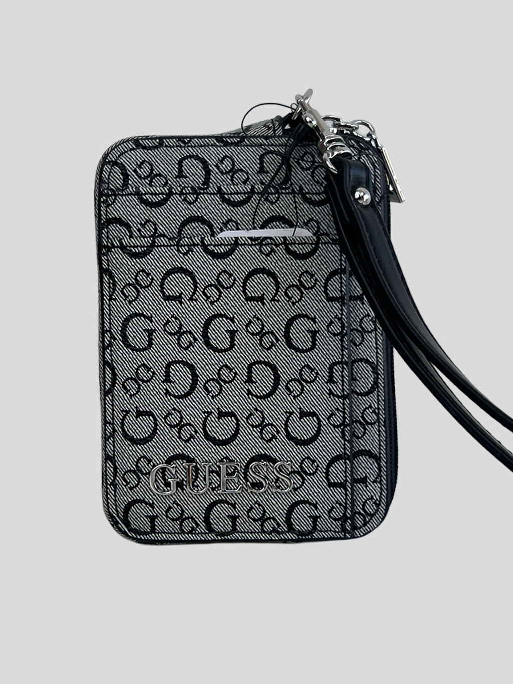 Tarjetero Guess C/cierre Letter Logo Monograma ‘Gris/Negro’