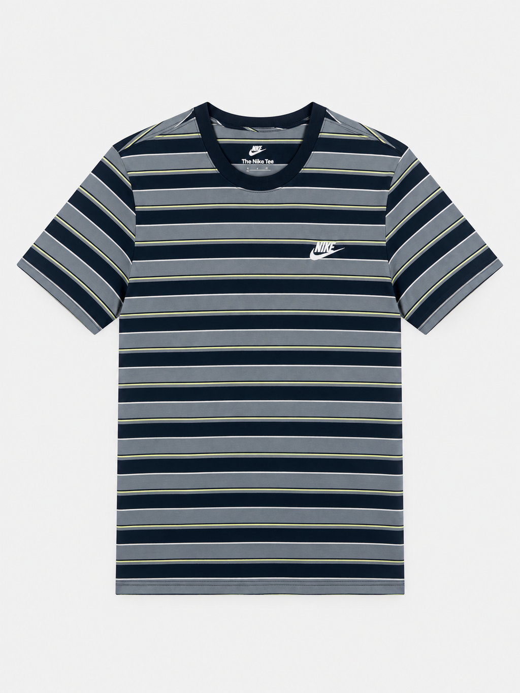 Polera Nike Logo bordado Rayas ‘negro/gris’
