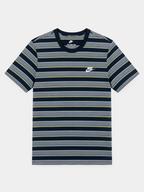 Polera Nike Logo bordado Rayas ‘negro/gris’