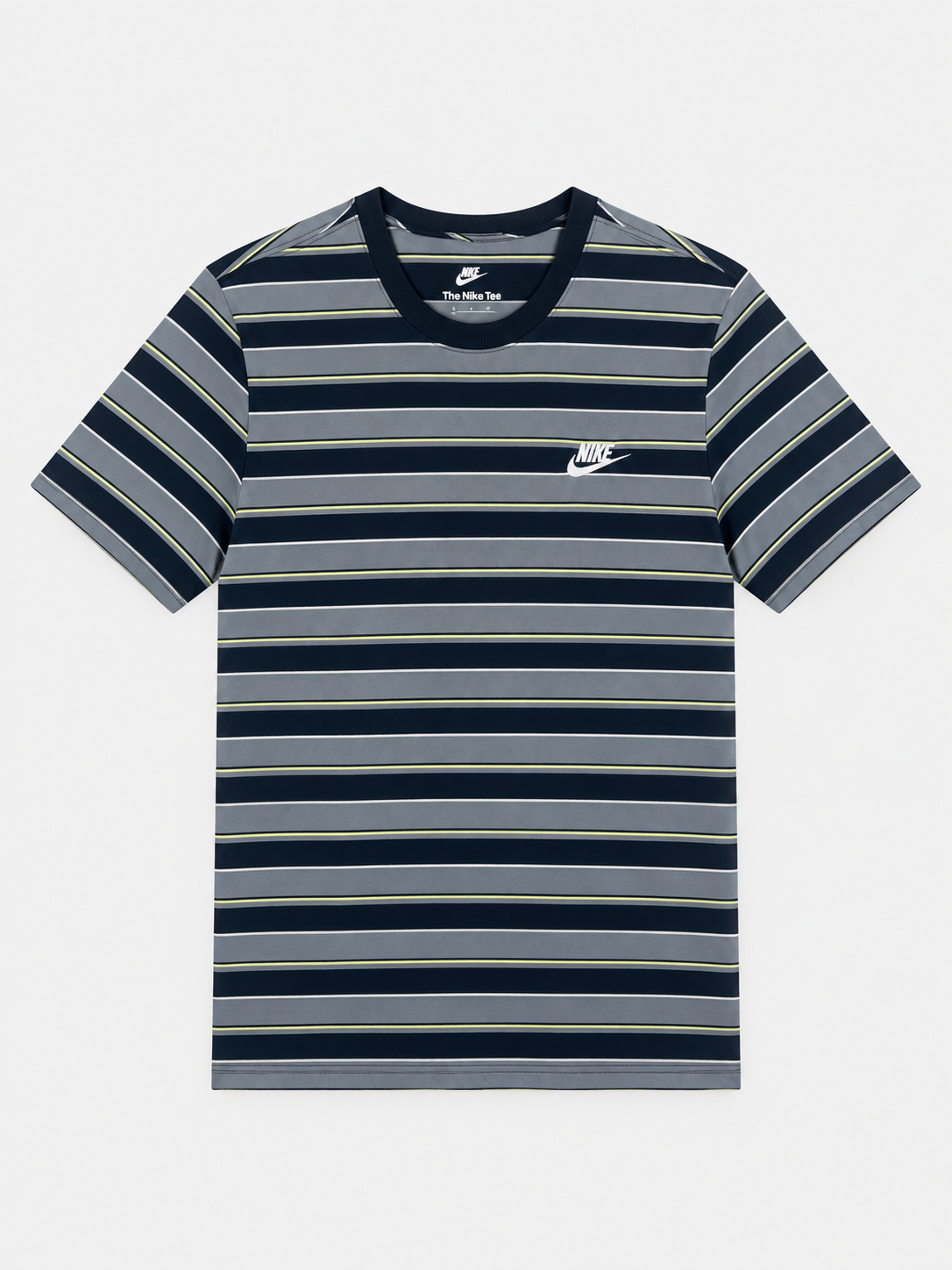 Polera Nike Logo bordado Rayas ‘negro/gris’