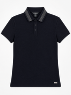 Polera Polo C/brillante en cuello ‘Negra’
