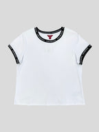 Polera Guess C/detalles negros en manga ‘Blanca’