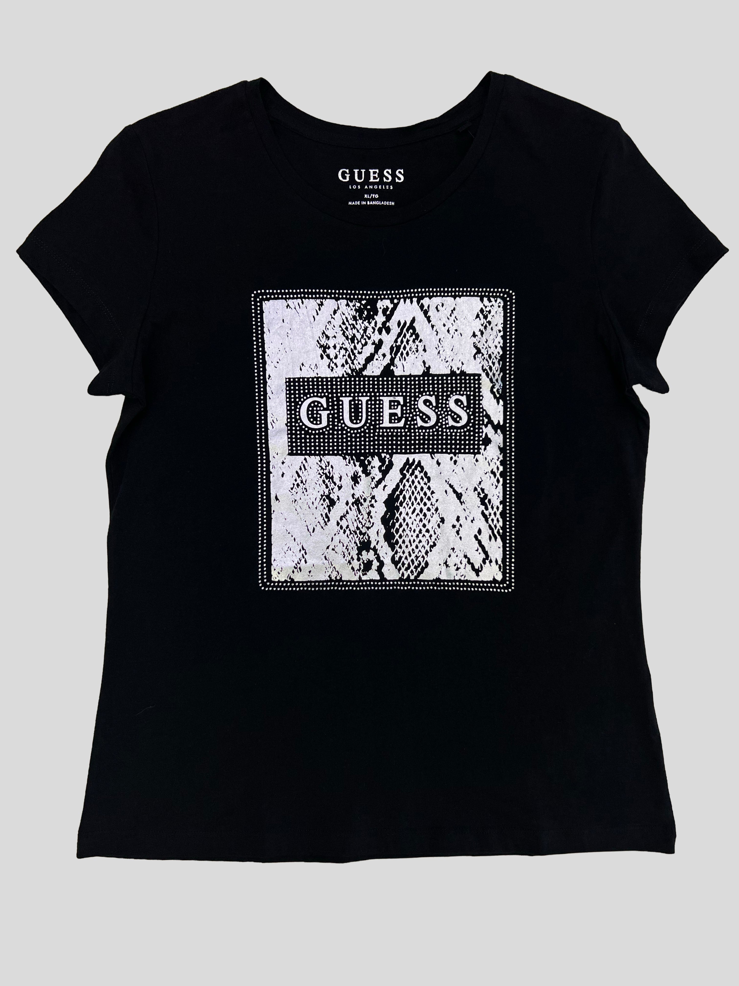 Polera Guess Box logo brillo ‘Negra’