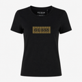 Polera Guess Box logo en brillantes dorados ‘negro’