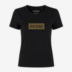 Polera Guess Box logo en brillantes dorados ‘negro’