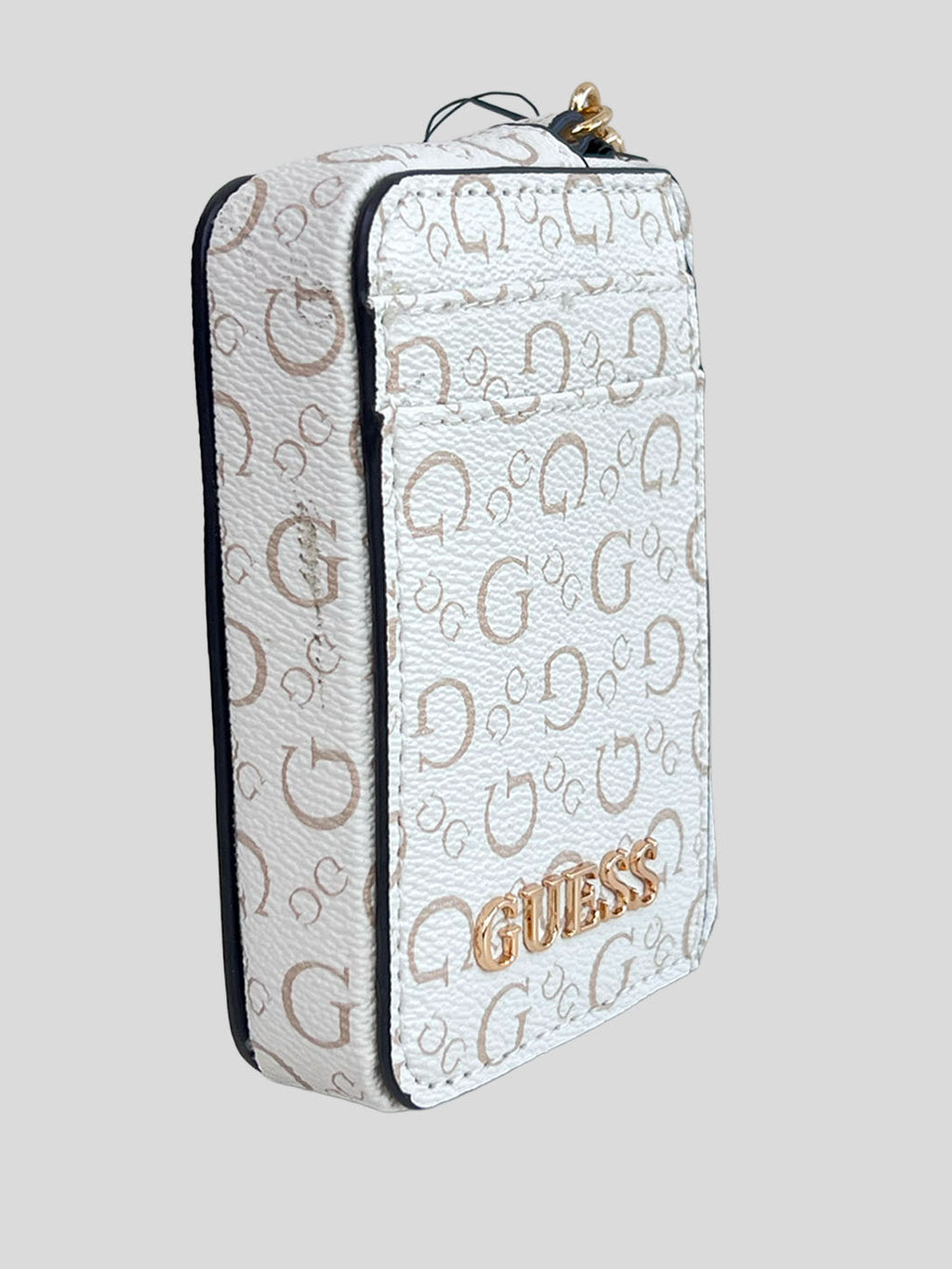 Tarjetero Guess C/cierre Letter Logo Monograma ‘Blanco/Beige’