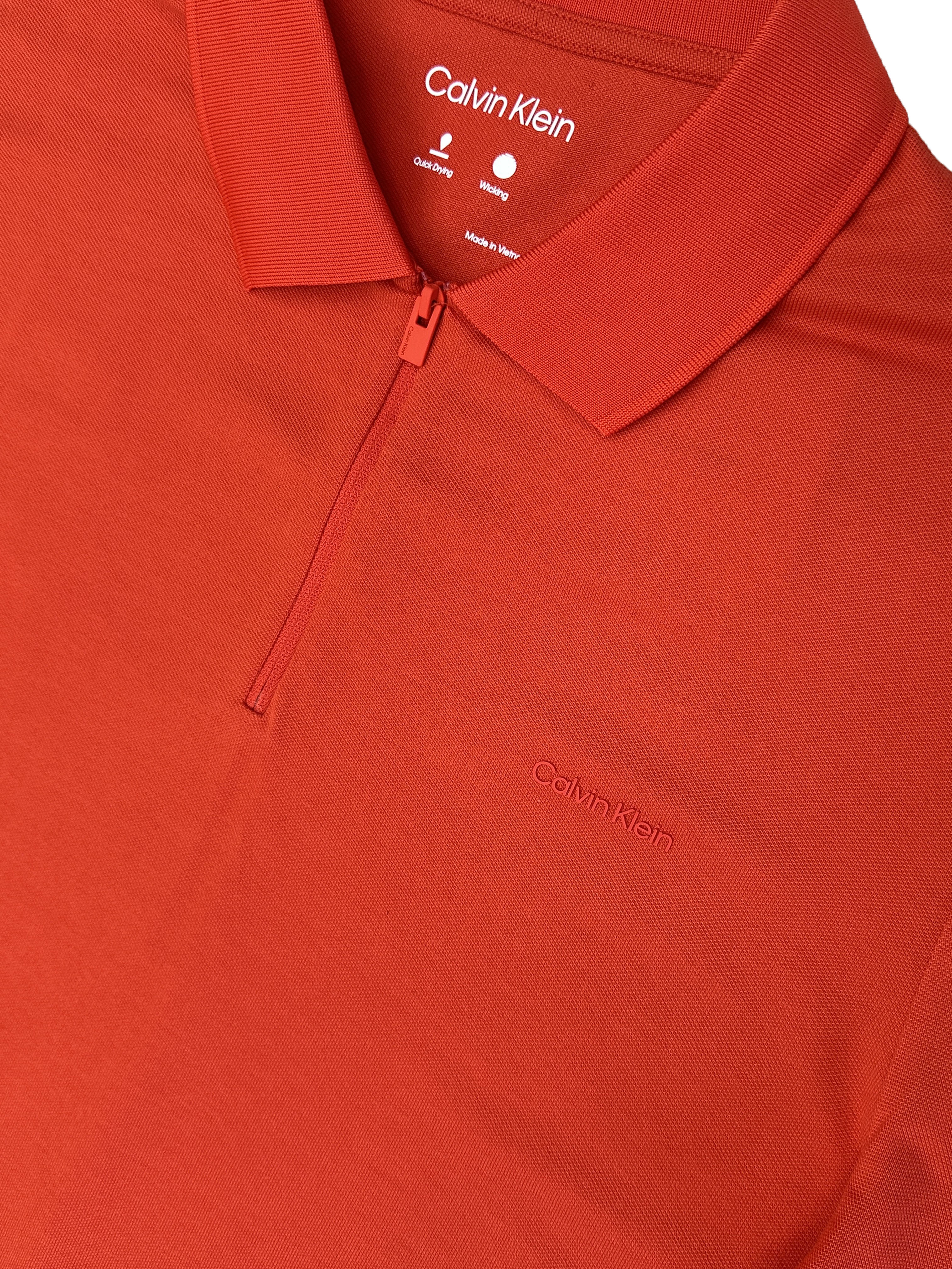 Polera Polo Calvin Klein c/cierre 'Naranja'