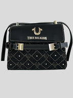 Bolso Crossbody True Religion Pequeño Logo metallic dorado ‘Negro’