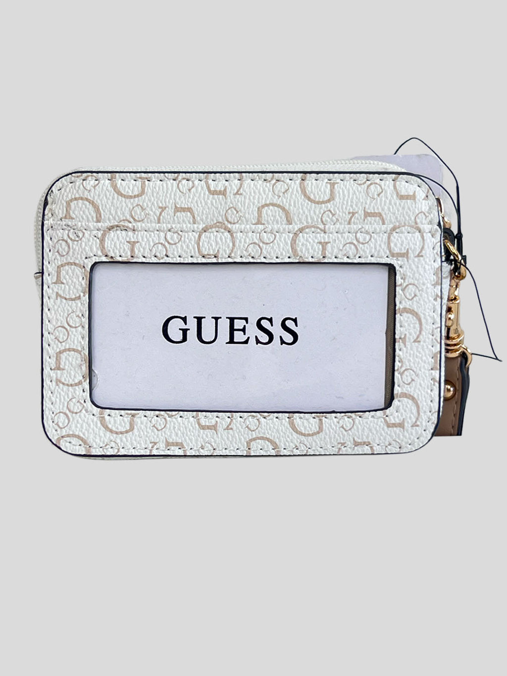 Tarjetero Guess C/cierre Letter Logo Monograma ‘Blanco/Beige’