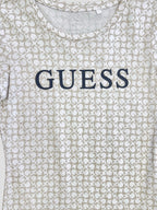 Polera Guess monogram Logo negro rubber ‘blanca’