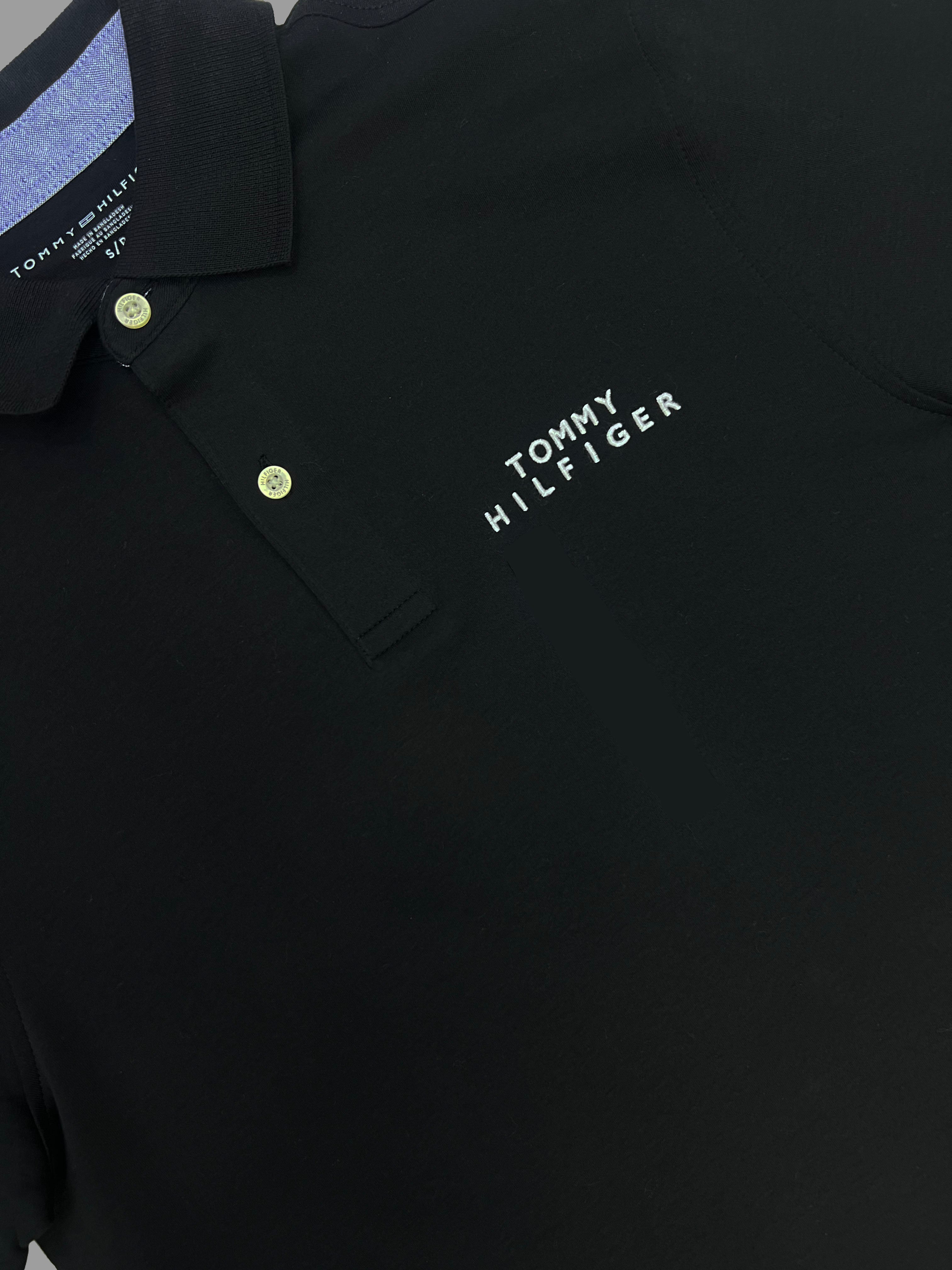 Polera Polo Tommy Hilfiger Logo bordado 'Negra’