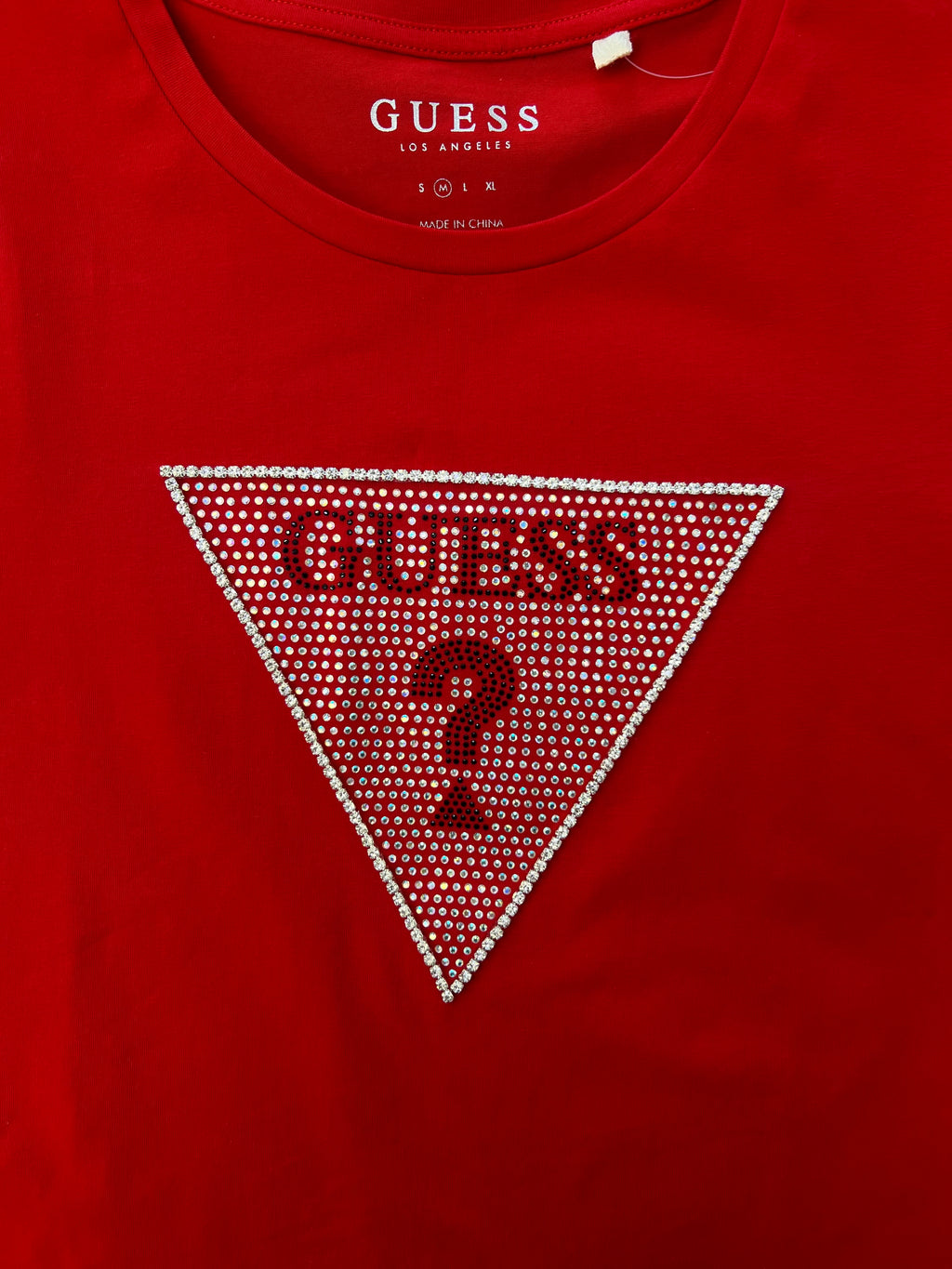 Polera Guess? Logo crystal front ‘Roja’