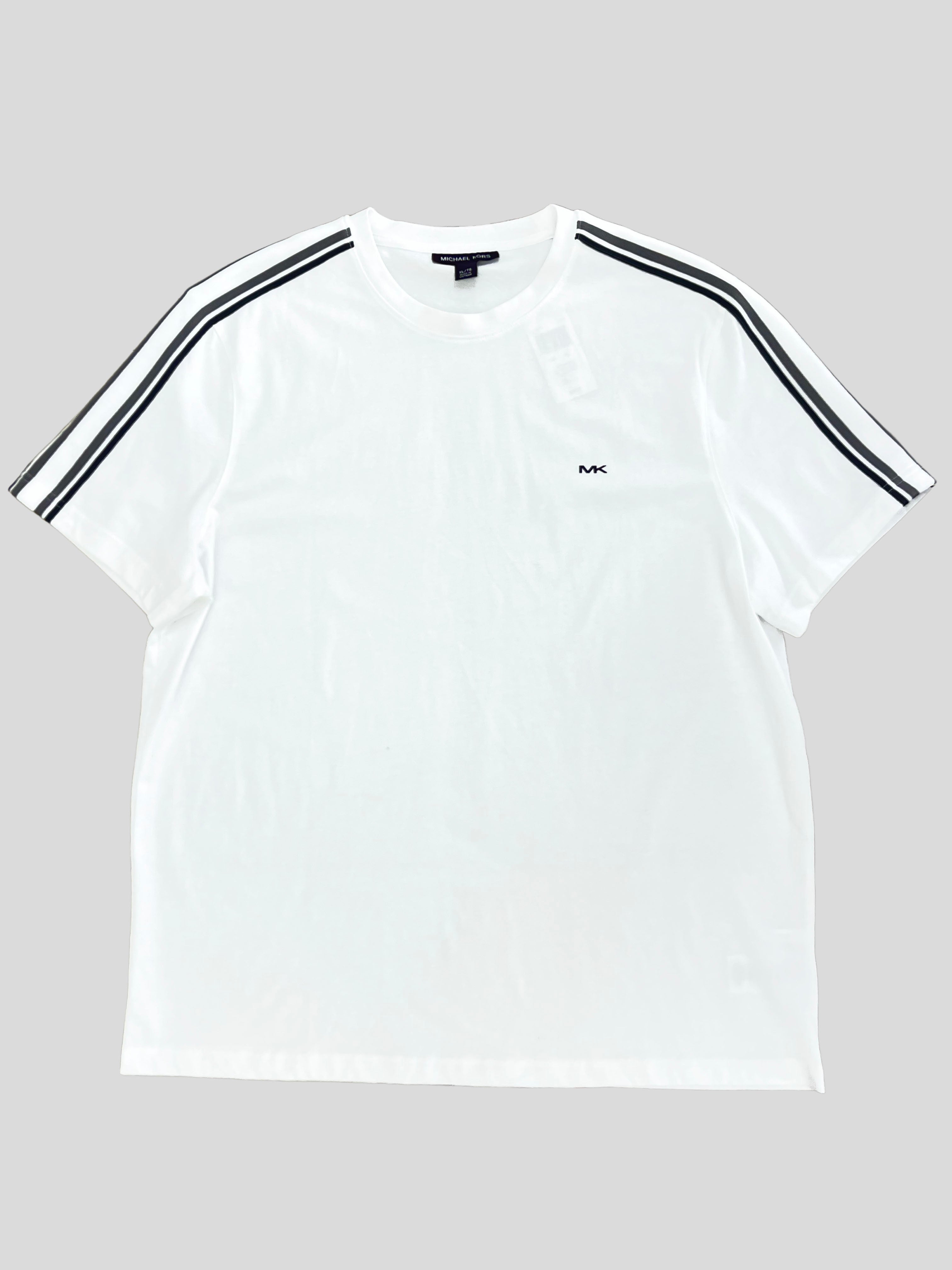 Polera Michael Kors Mk diseño lineal en Hombros ‘Blanca’