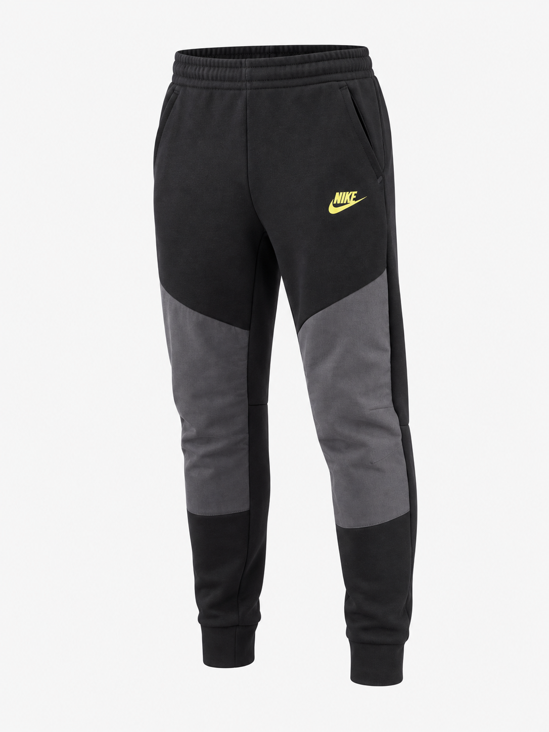 Pantalon buzo Nike Tech Fleece Kids (Gris/Grafito/ Swoosh amarillo)