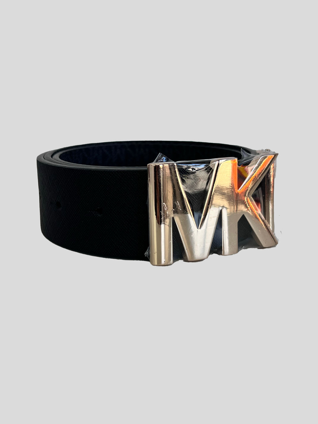 Cinturón Michael Kors MK gold /reversible ‘negro/c/patrones’