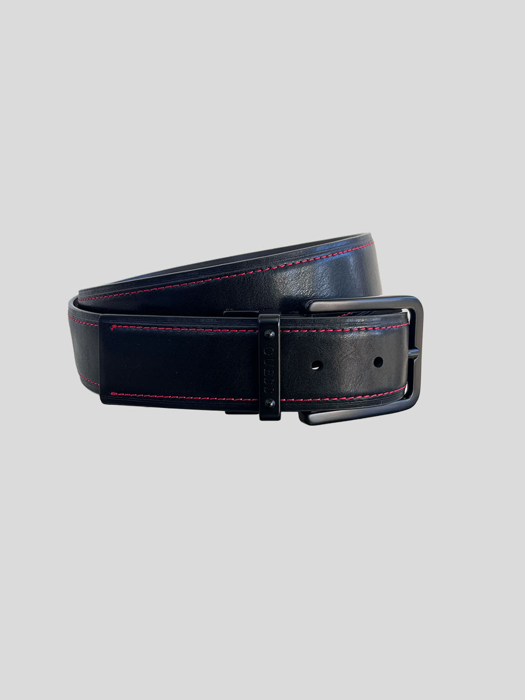 Cinturón Guess Hebilla tradicional reversible costura roja  ‘Negra’