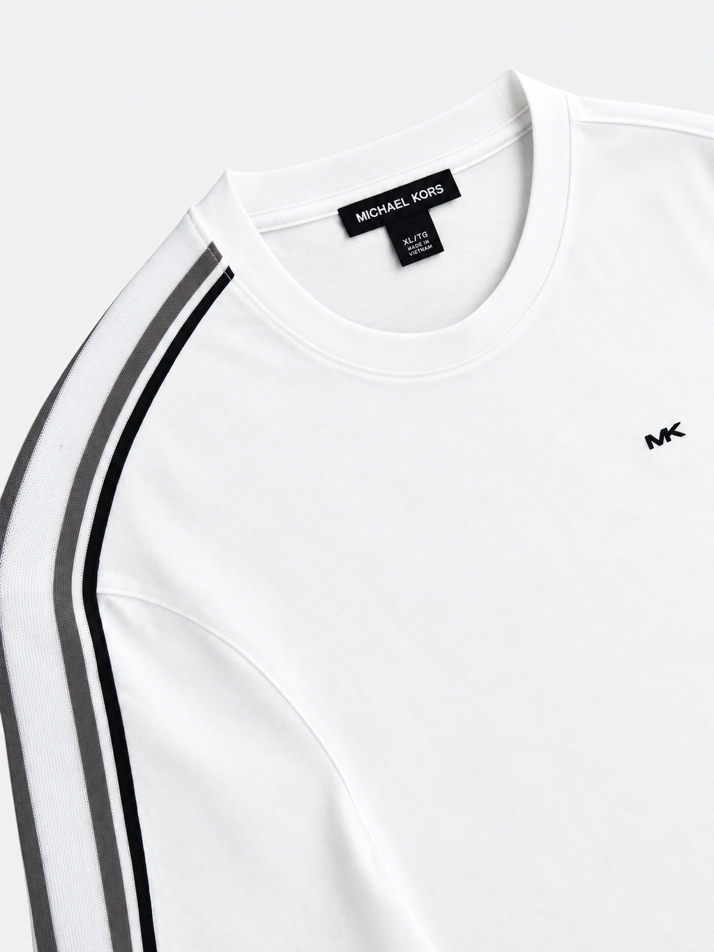 Polera Michael Kors Mk diseño lineal en Hombros ‘Blanca’