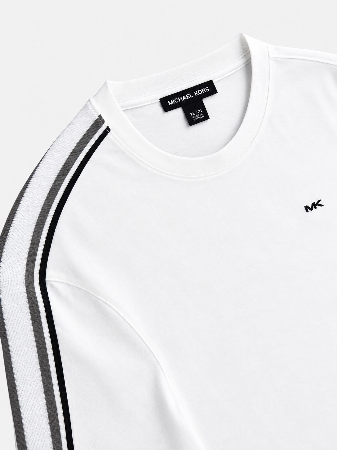 Polera Michael Kors Mk diseño lineal en Hombros ‘Blanca’