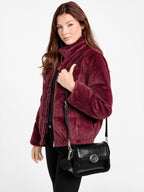 Bolso Crossbody Guess sherpa ‘Black Leather’