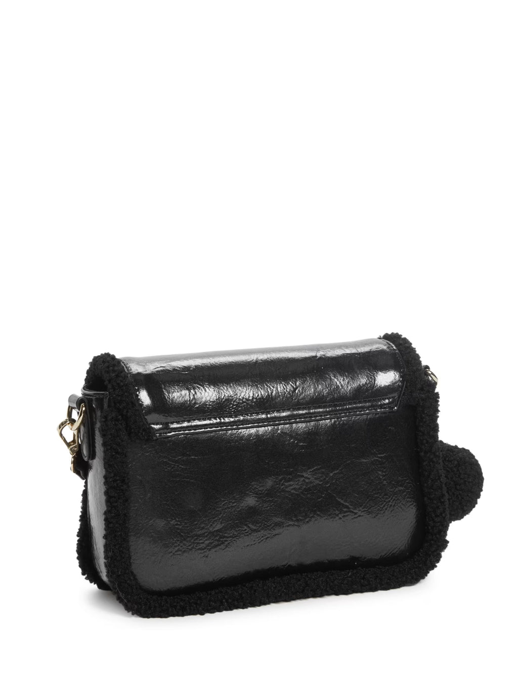 Bolso Crossbody Guess sherpa ‘Black Leather’