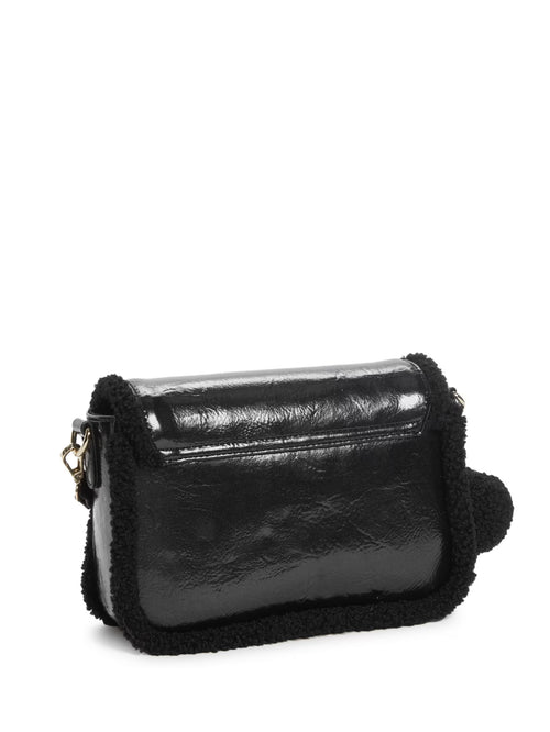 Bolso Crossbody Guess sherpa ‘Black Leather’