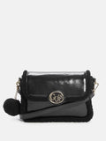Bolso Crossbody Guess sherpa ‘Black Leather’