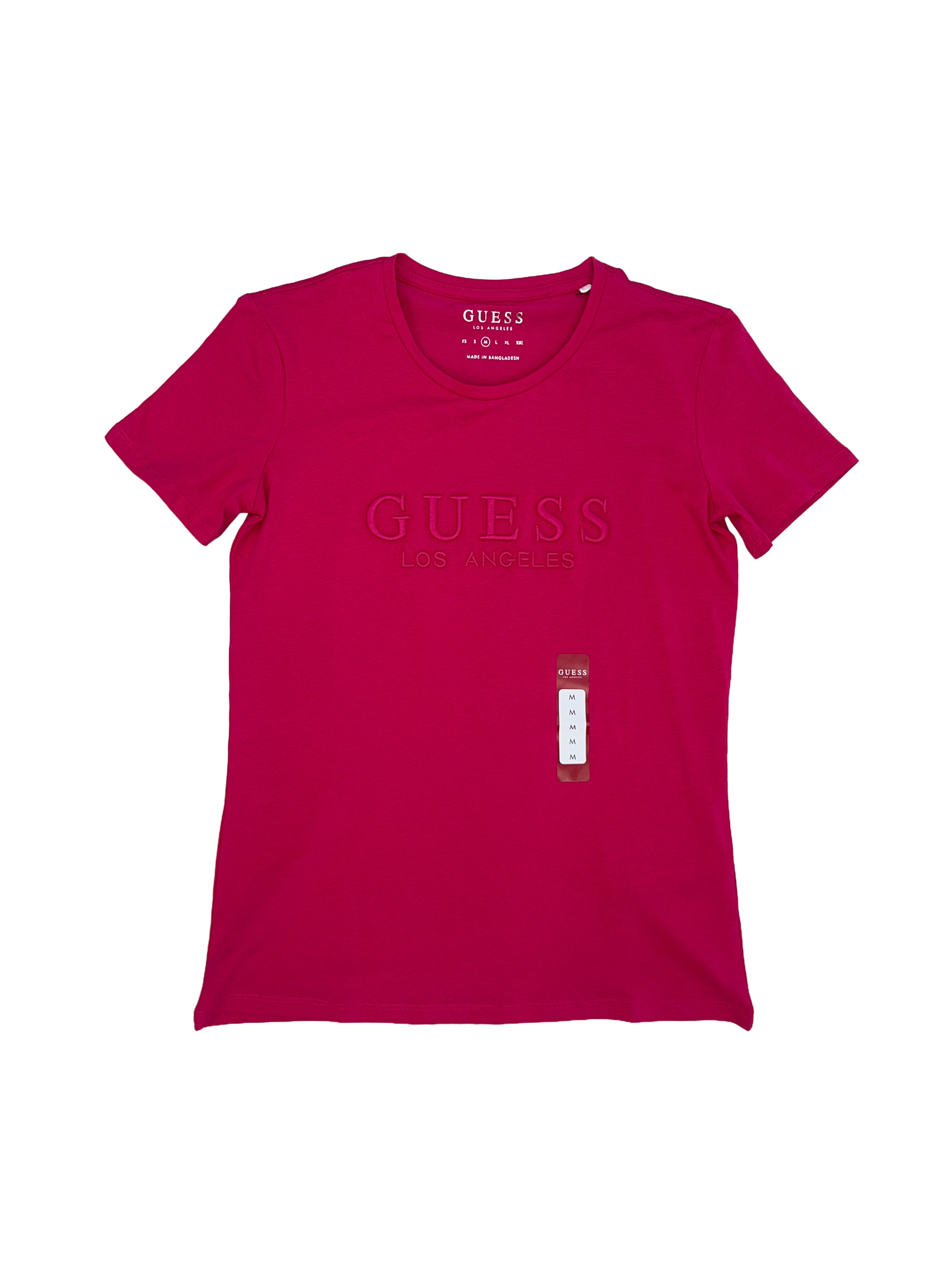 Polera Guess logo bordado ‘fucsia’