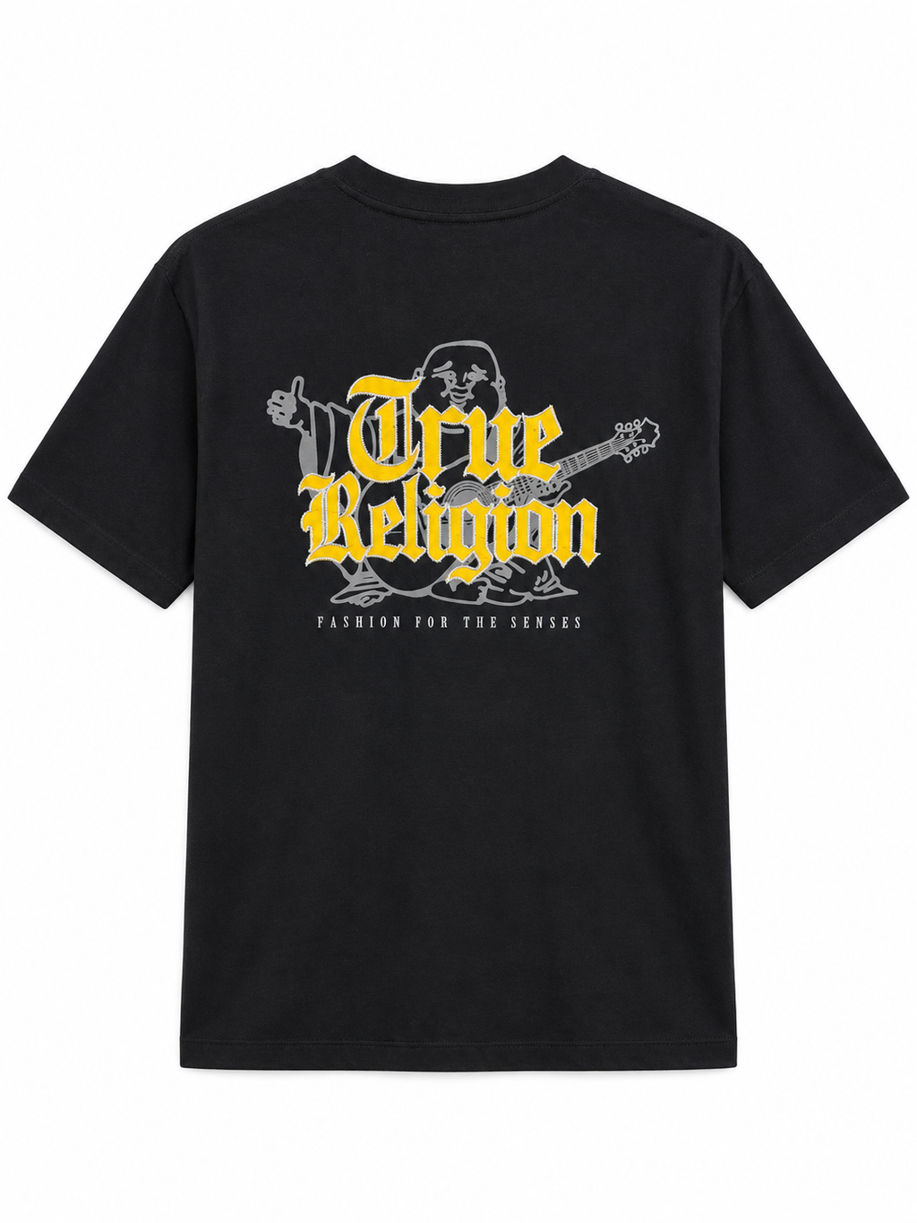 Polera True Religion FFS logo amarillo ‘Negra’