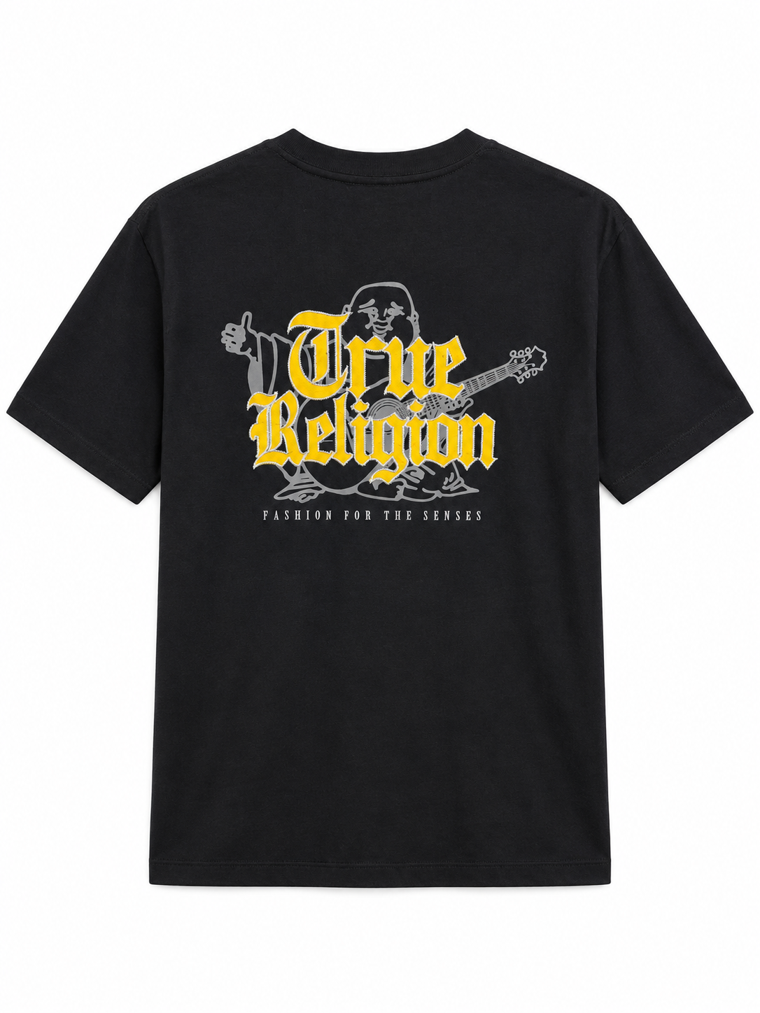 Polera True Religion FFS logo amarillo ‘Negra’