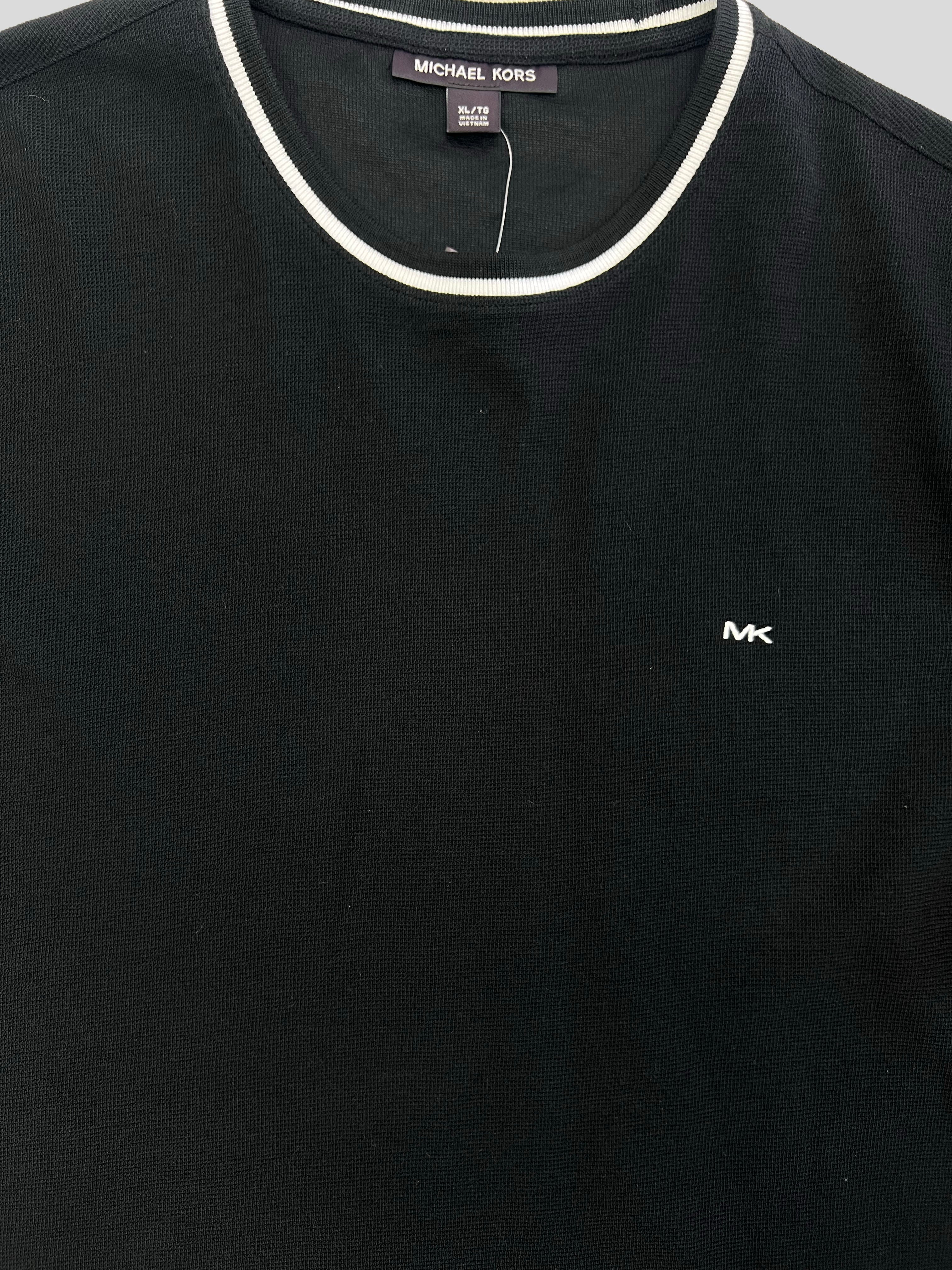 Polera Michael Kors Sport logo bordado línea cuello ‘Negra’