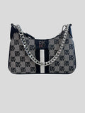 Cartera DKNY ‘Gris C/franja negra y blanca’