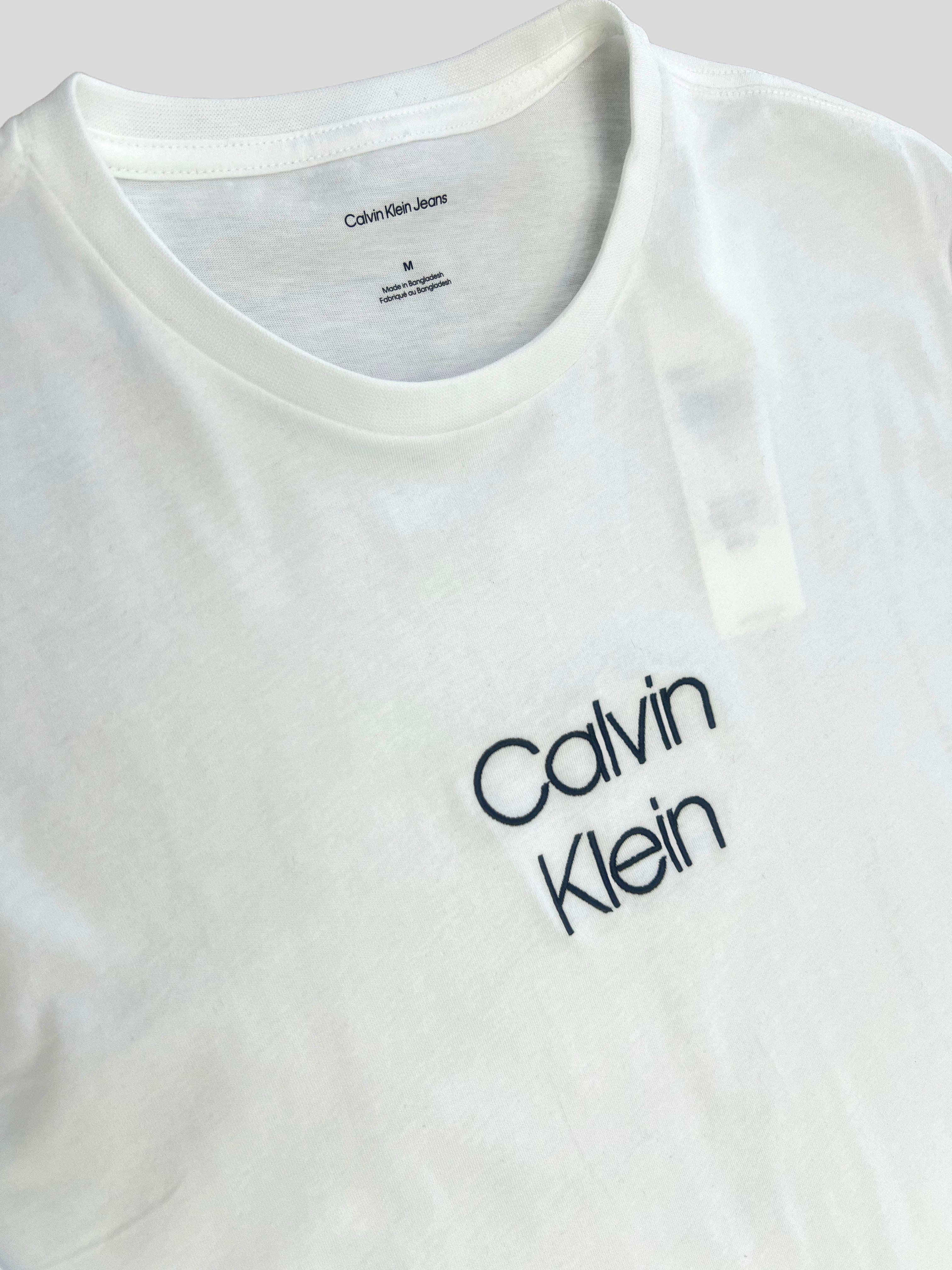 Polera Calvin Klein Logo bordado front ‘Blanca’