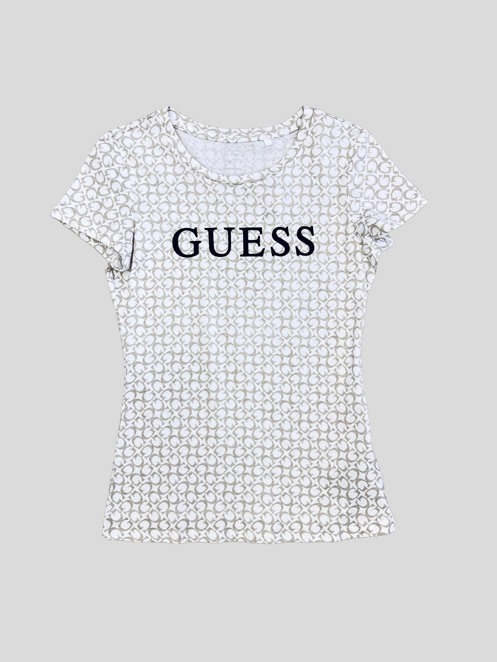 Polera Guess monogram Logo negro rubber ‘blanca’