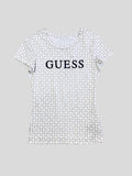 Polera Guess monogram Logo negro rubber ‘blanca’