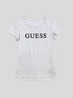 Polera Guess monogram Logo negro rubber ‘blanca’