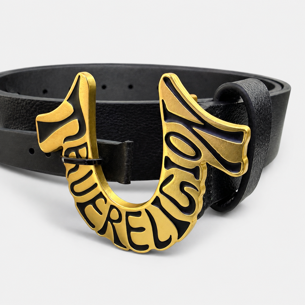 Cinturon True Religion Hebilla logo U Letras ‘Negro’