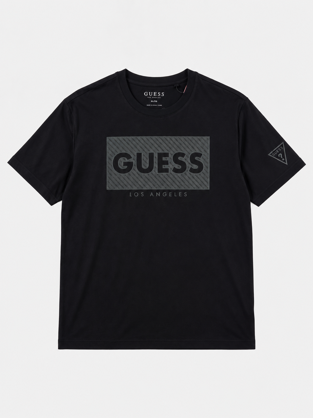 Polera Guess Box Logo estampado Los Angeles ‘Negra’