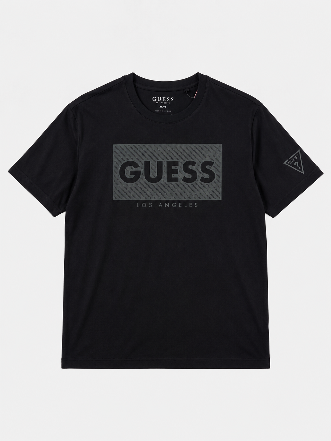 Polera Guess Box Logo estampado Los Angeles ‘Negra’