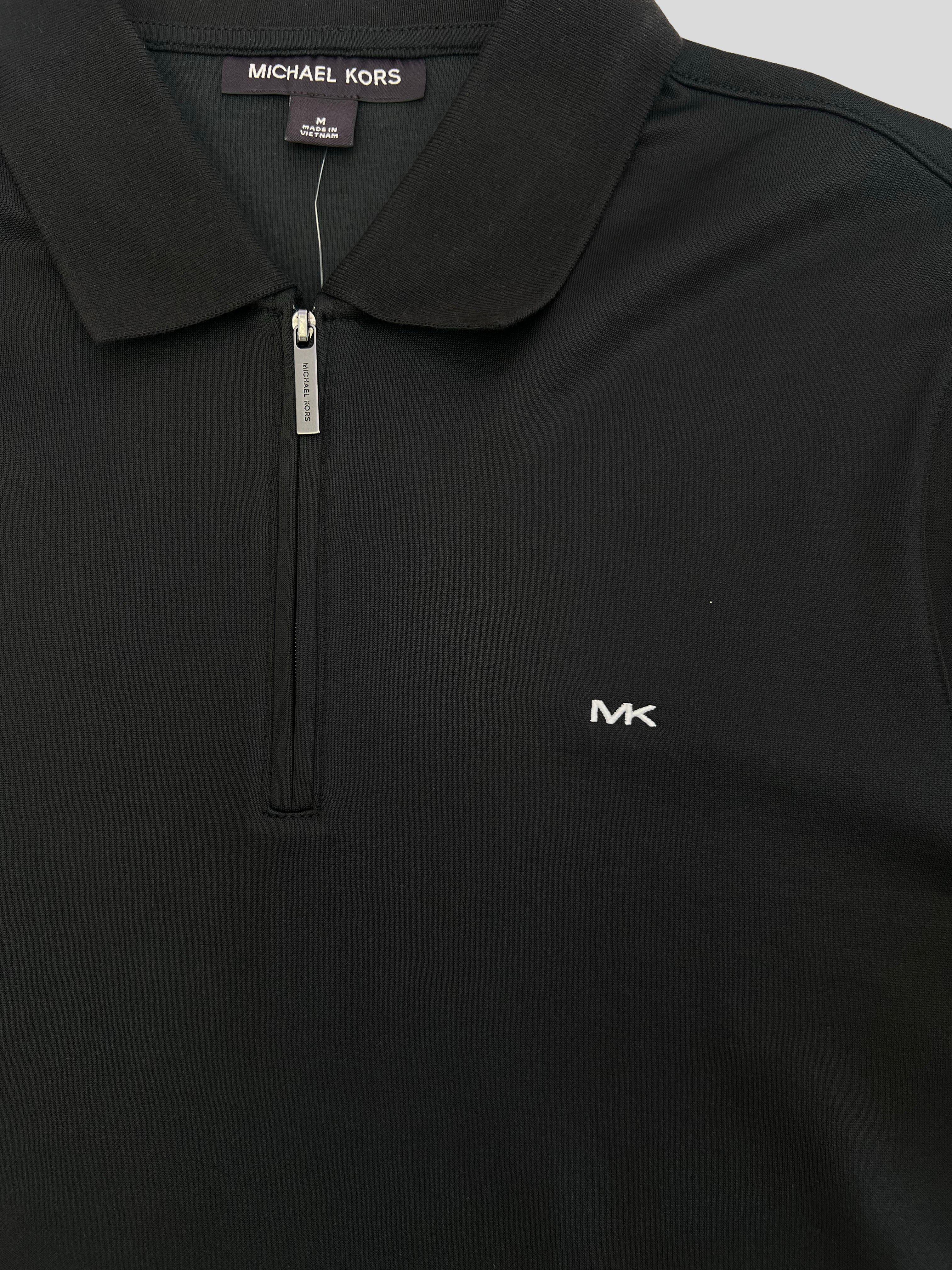 Polera Polo Michael Kors logo MK Sport c/cierre  ‘Negra’