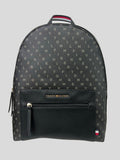 Mochila Tommy Hilfiger mediana multilogo logo front dorado ‘Negra’