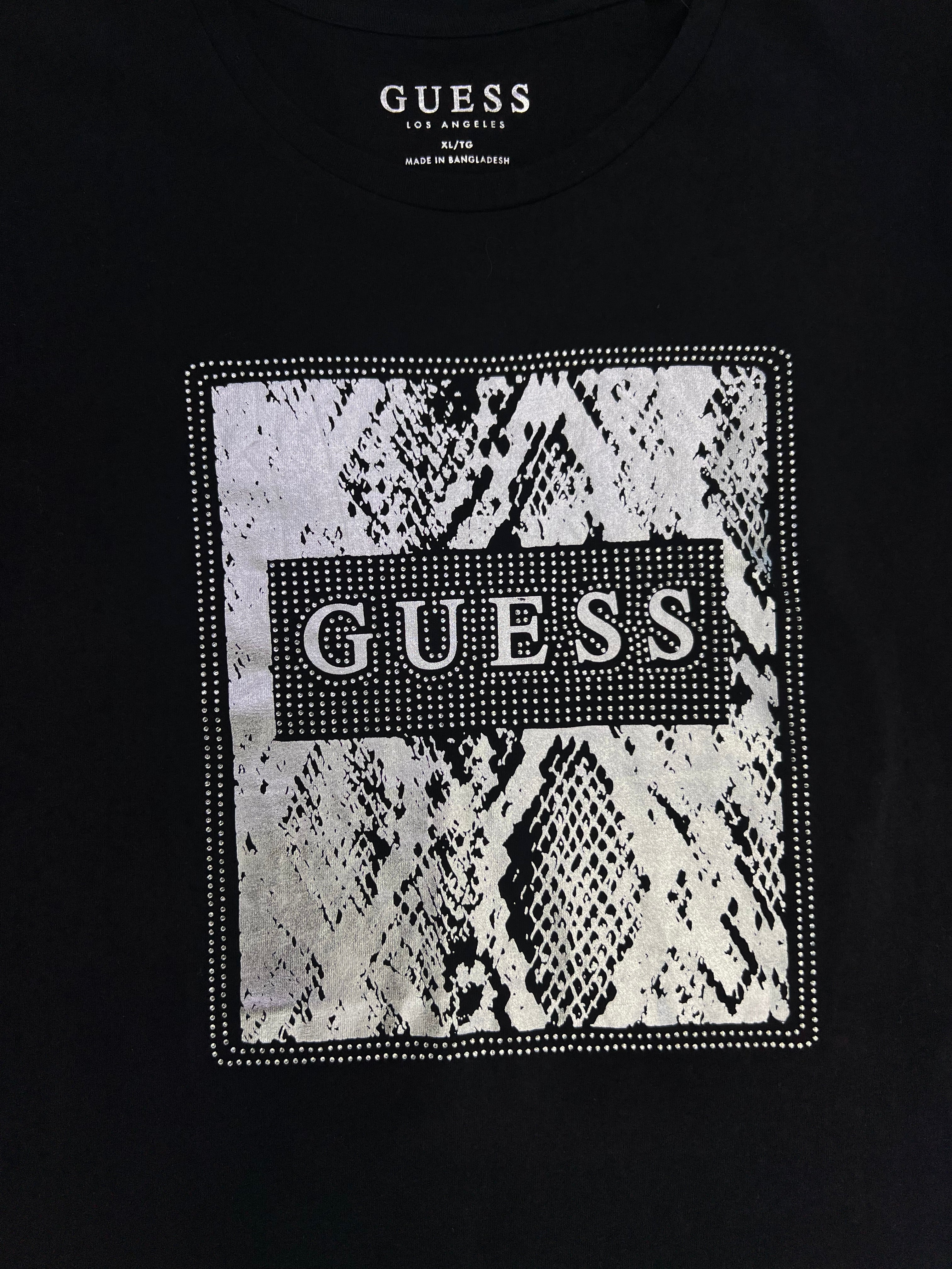 Polera Guess Box logo brillo ‘Negra’