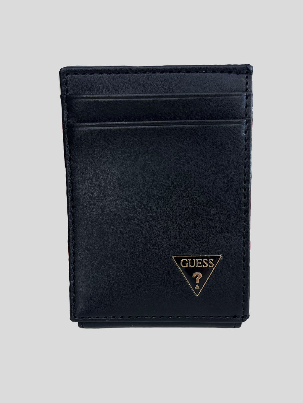Tarjetero Guess eco cuero Logo relieve dorado triangle ‘Negro’